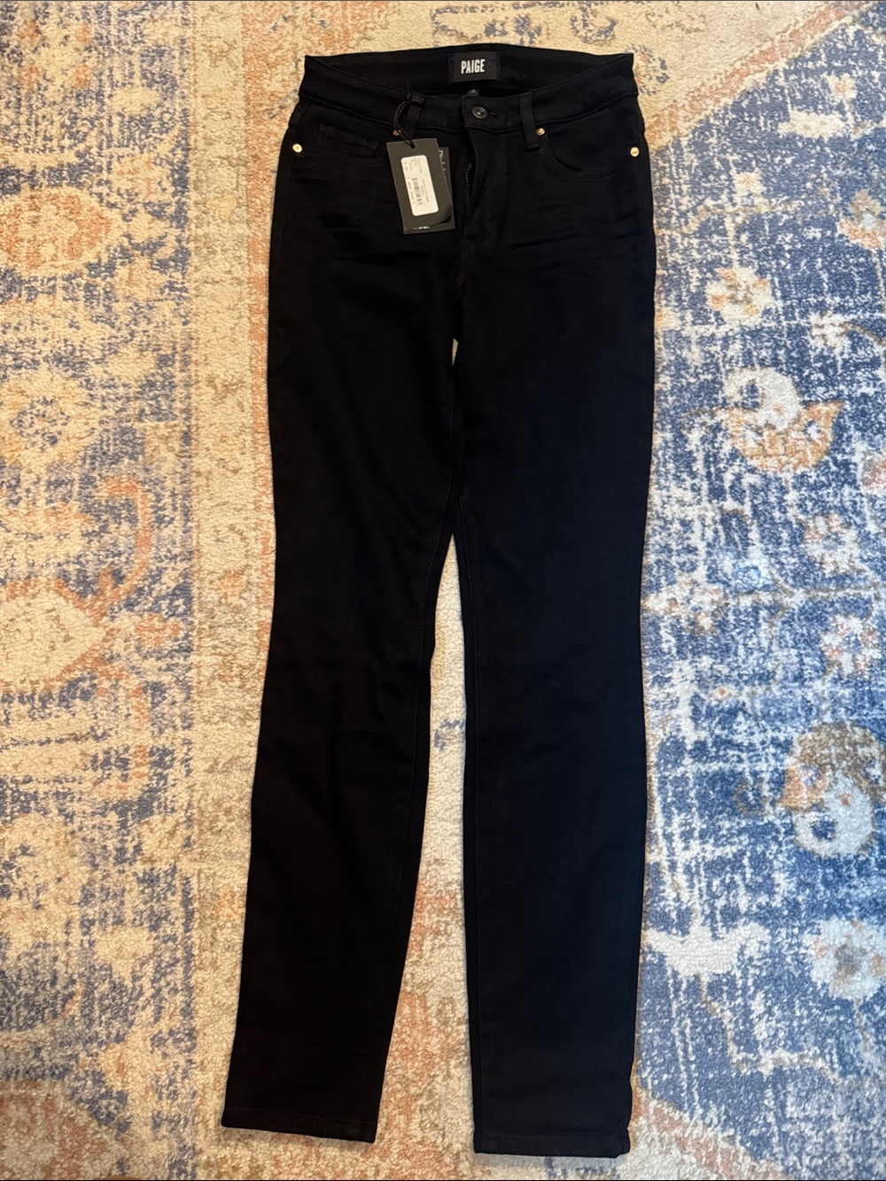 PAIGE Black High-Rise Skinny Jeans - Deep Black